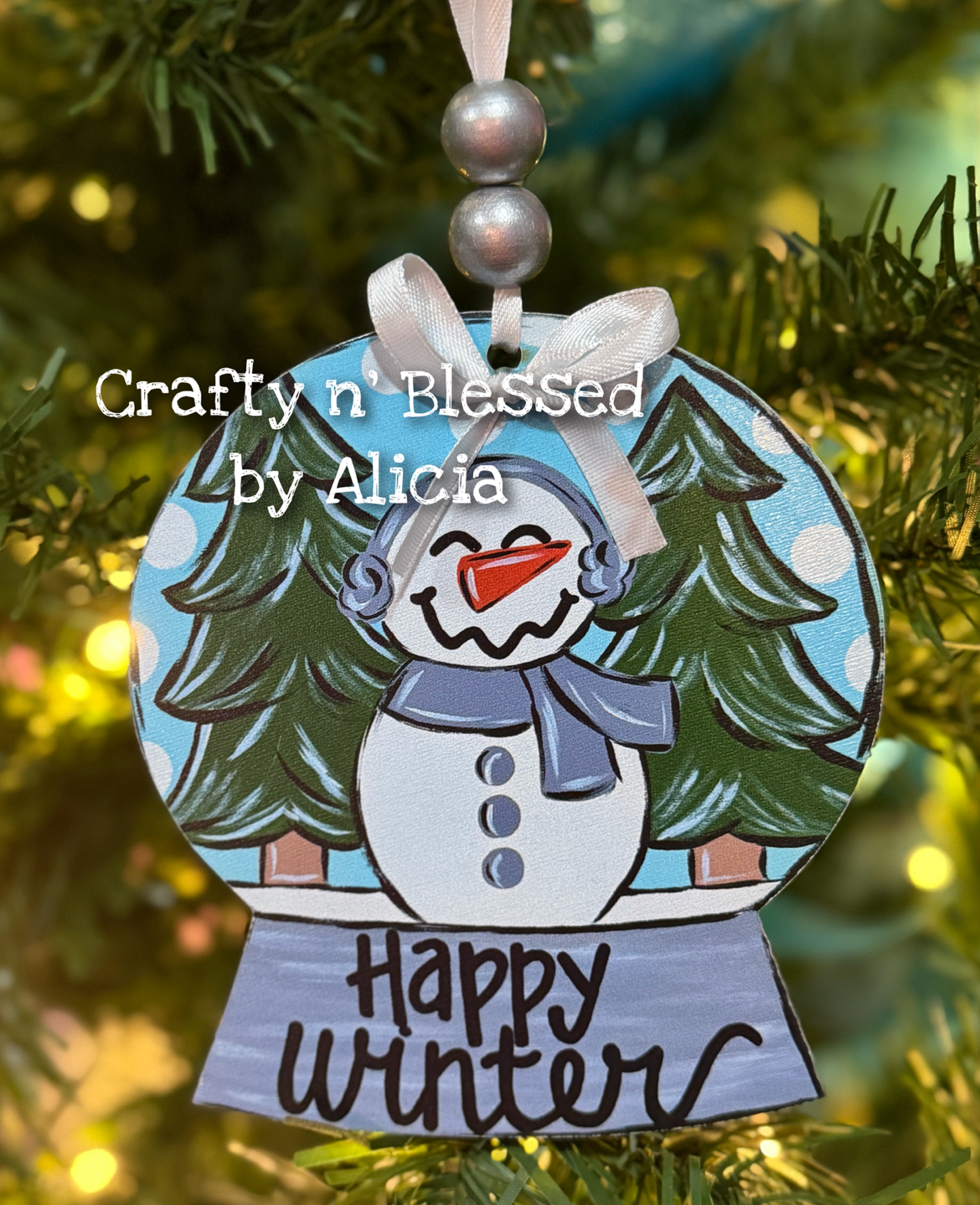 READY TO SHIP/PICKUP Snowman Snowglobe Ornament