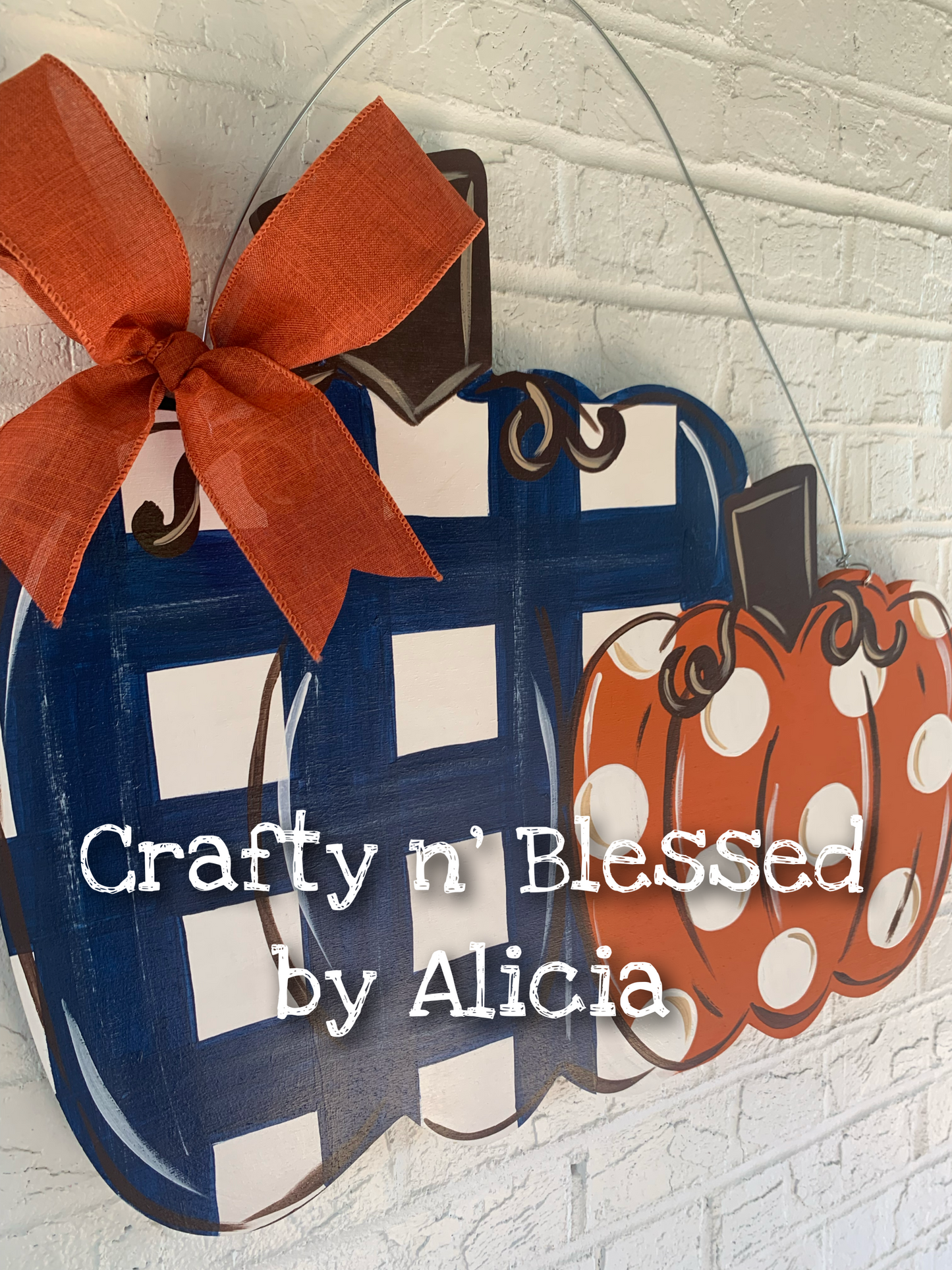 Pumpkin Pair Door Hanger