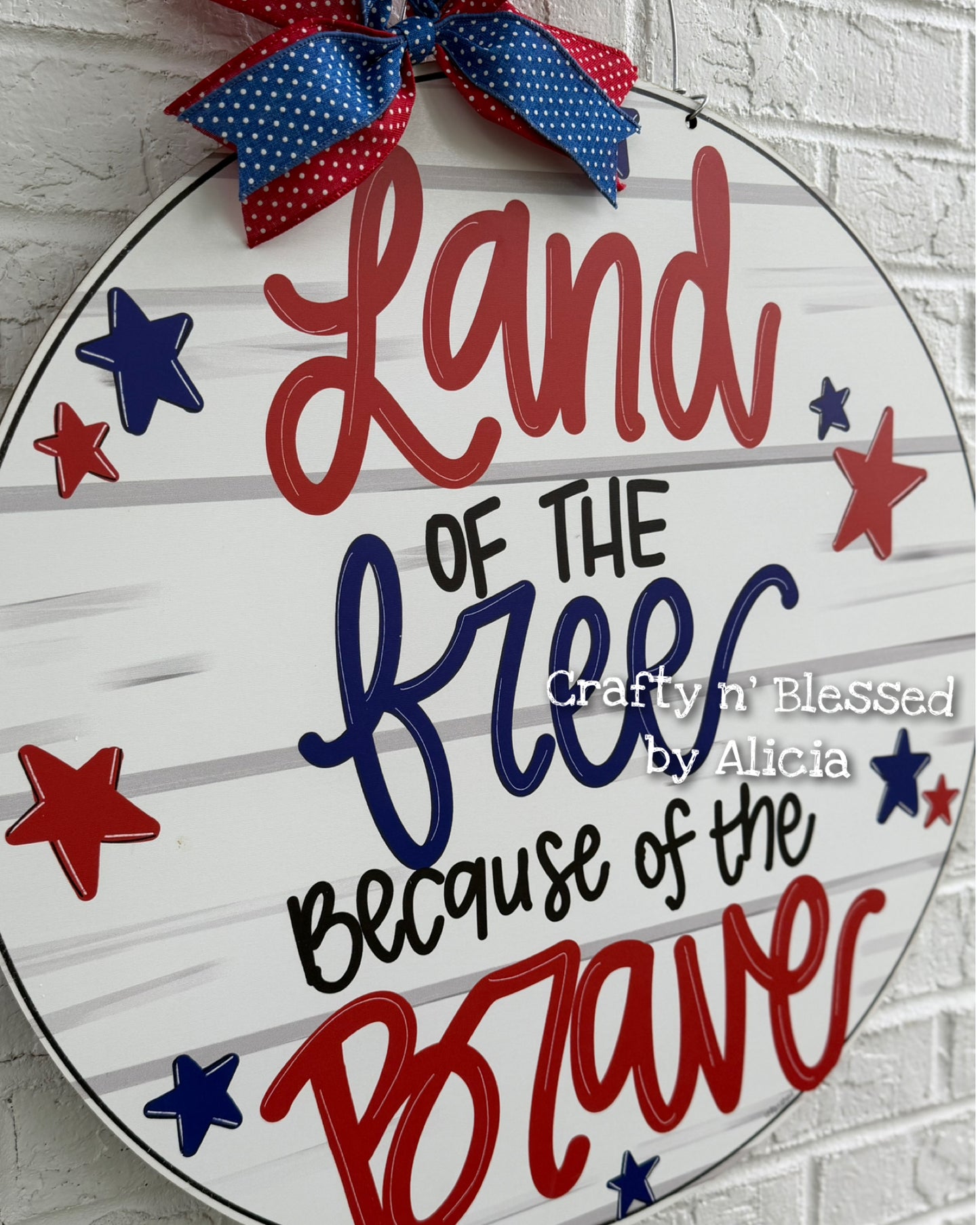READY TO SHIP/PICKUP Land of the Free Distressed Door Hanger