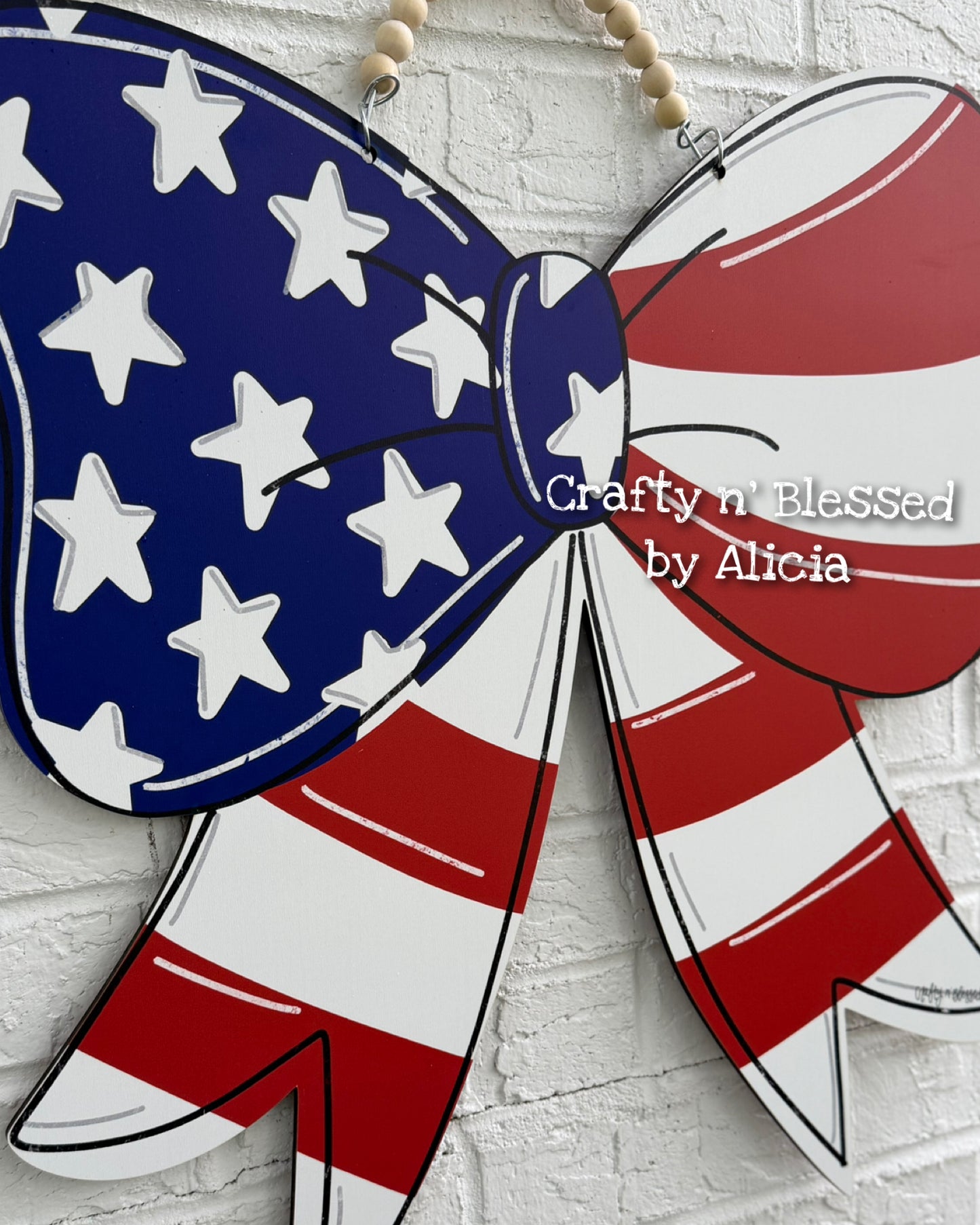 READY TO SHIP/PICKUP Patriotic Bow Door Hanger