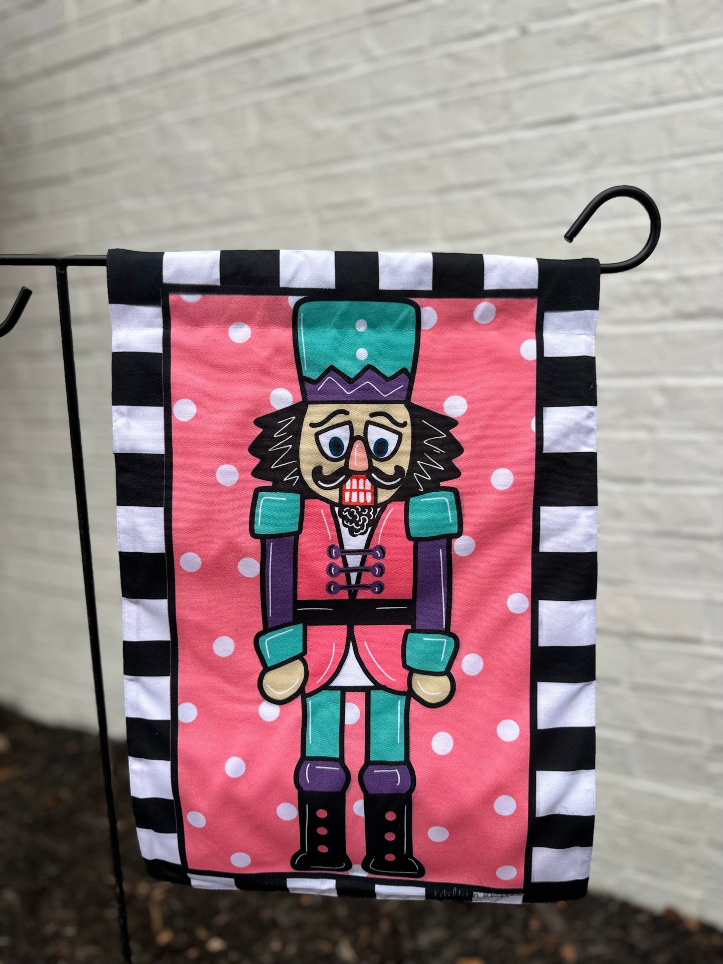 Pink Nutcracker Garden Flag