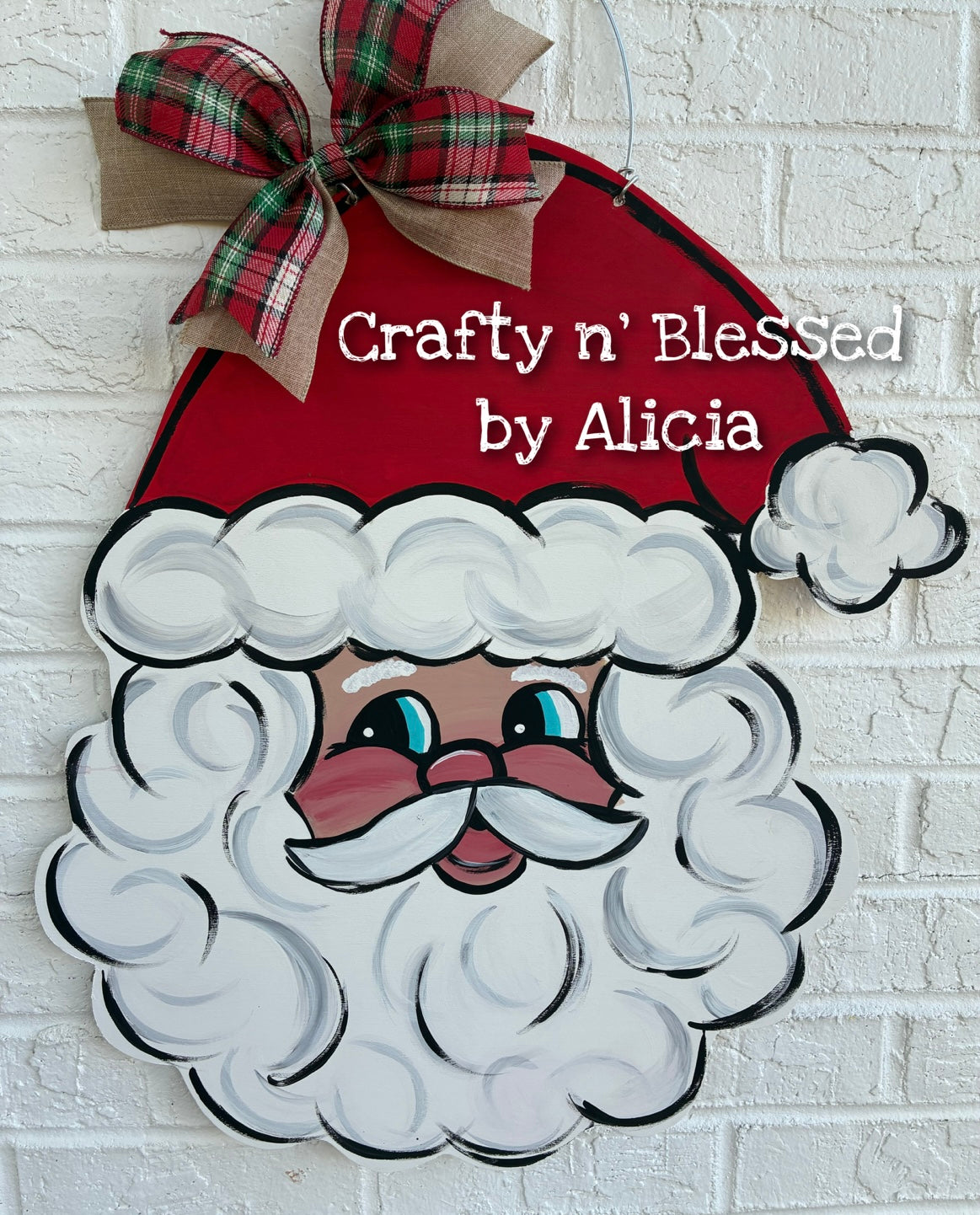 READY TO SHIP/PICKUP Red Santa Door Hanger