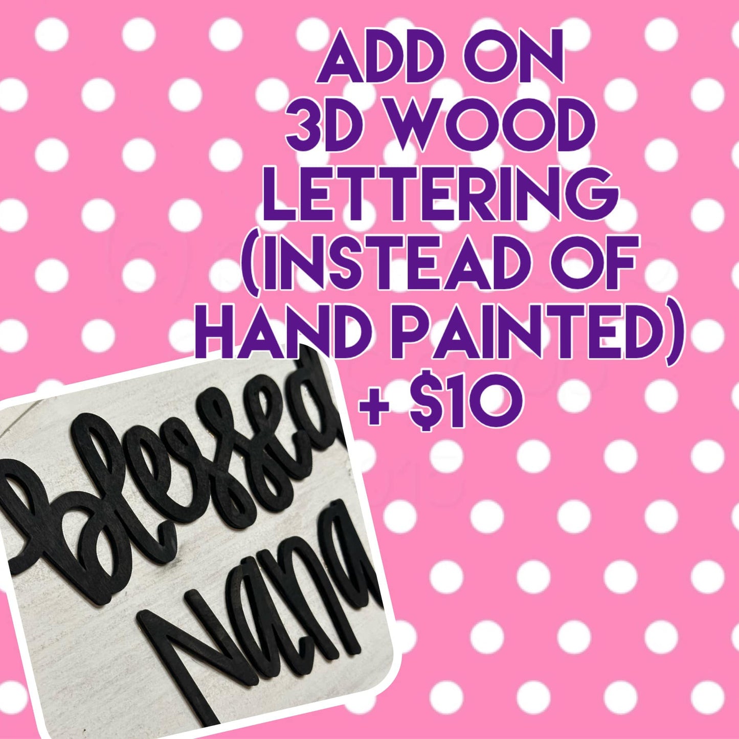 Polka Dot Floral Custom Door Hanger