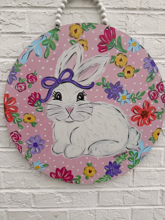 READY TO SHIP/PICKUP Floral Bunny Door Hanger