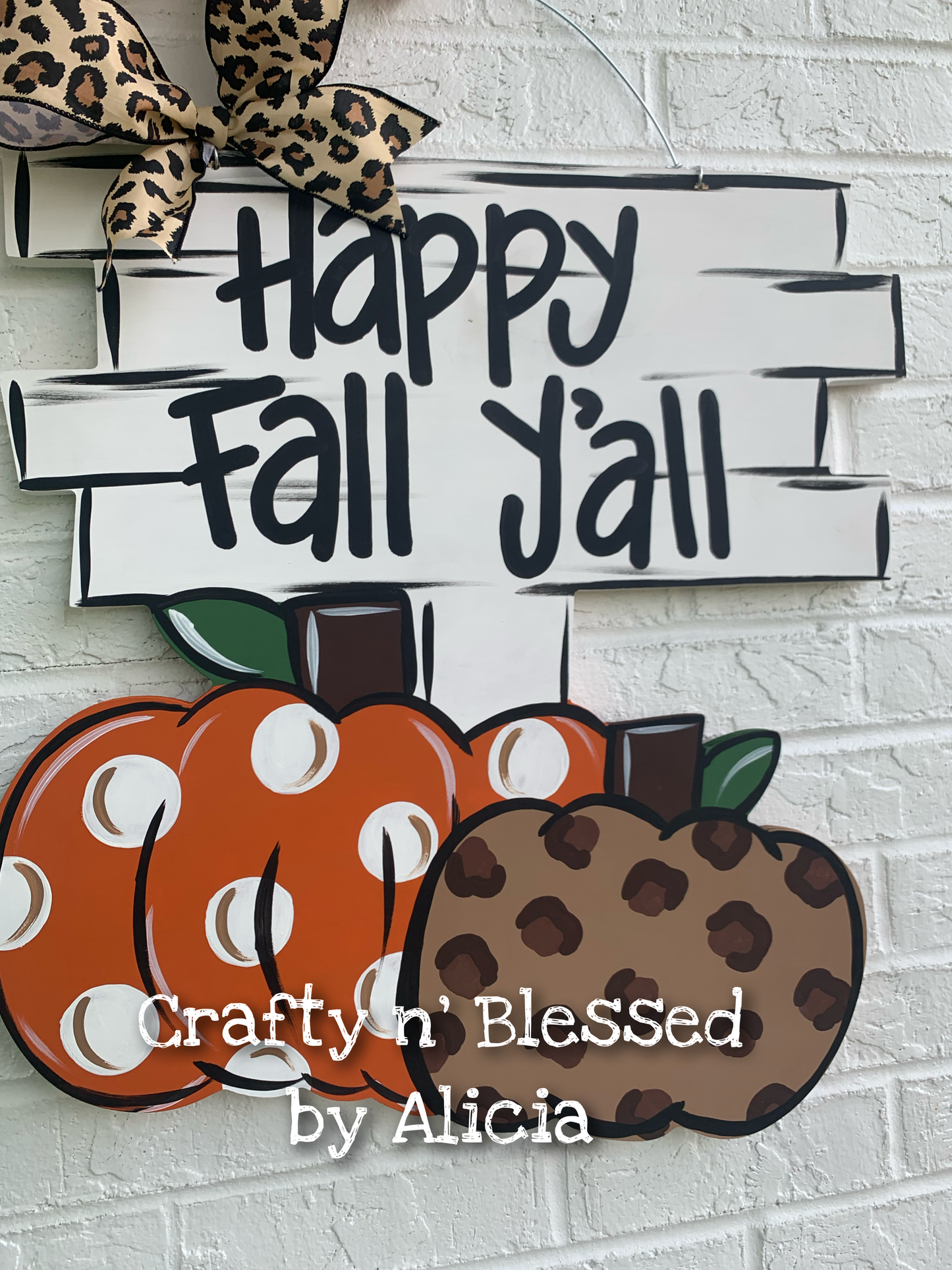 White Pumpkin Patch Door Hanger