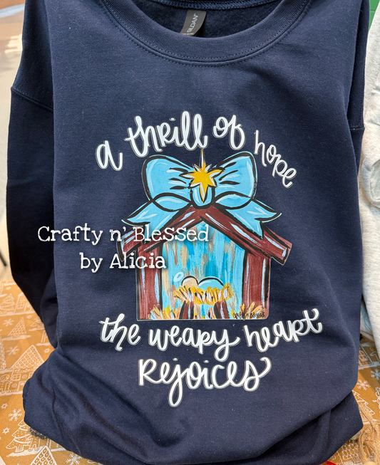 READY TO SHIP/PICKUP Nativity Sweatshirt- Navy XL