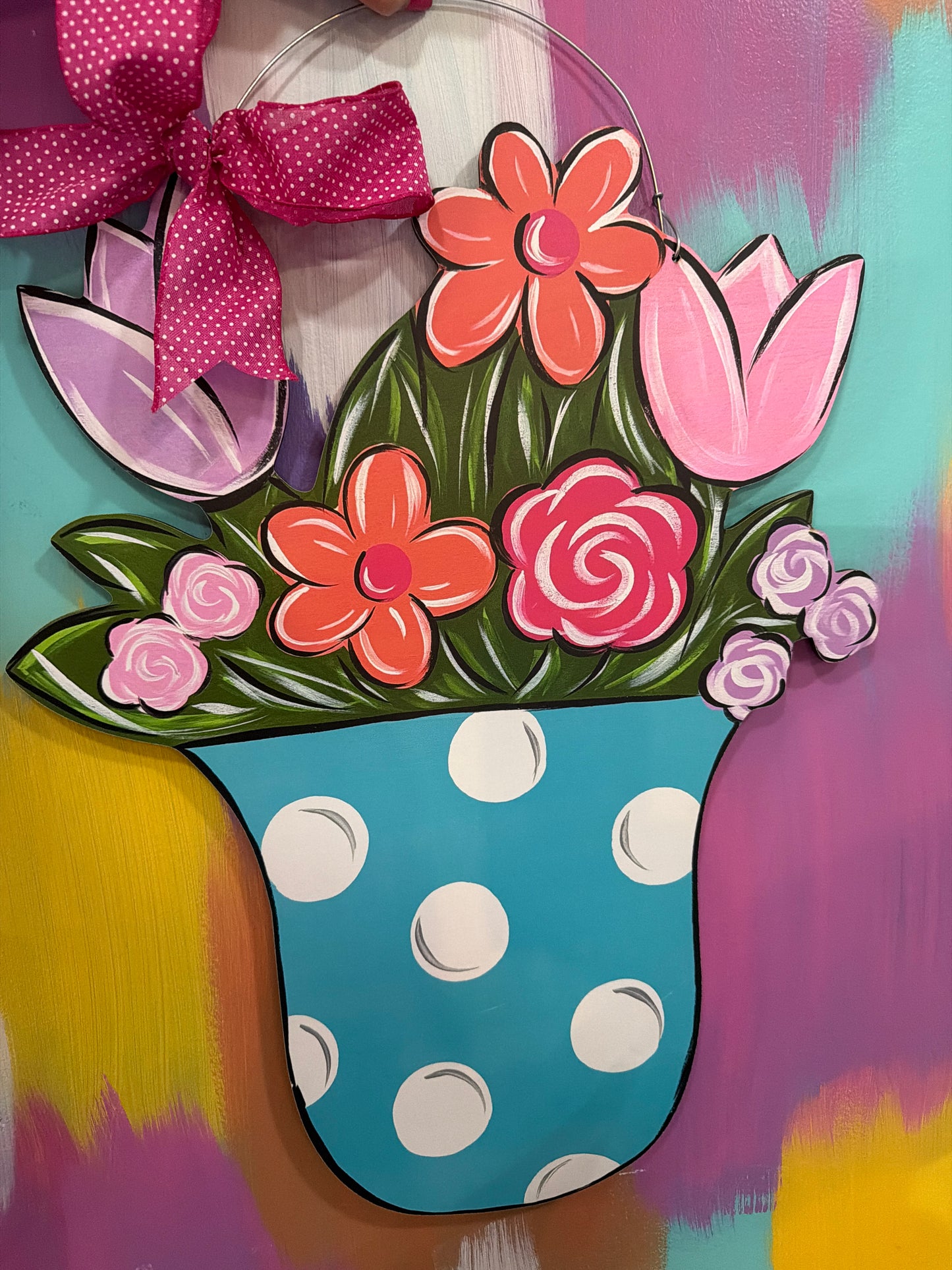 READY TO SHIP/PICKUP Funky Flower Pot Door Hanger