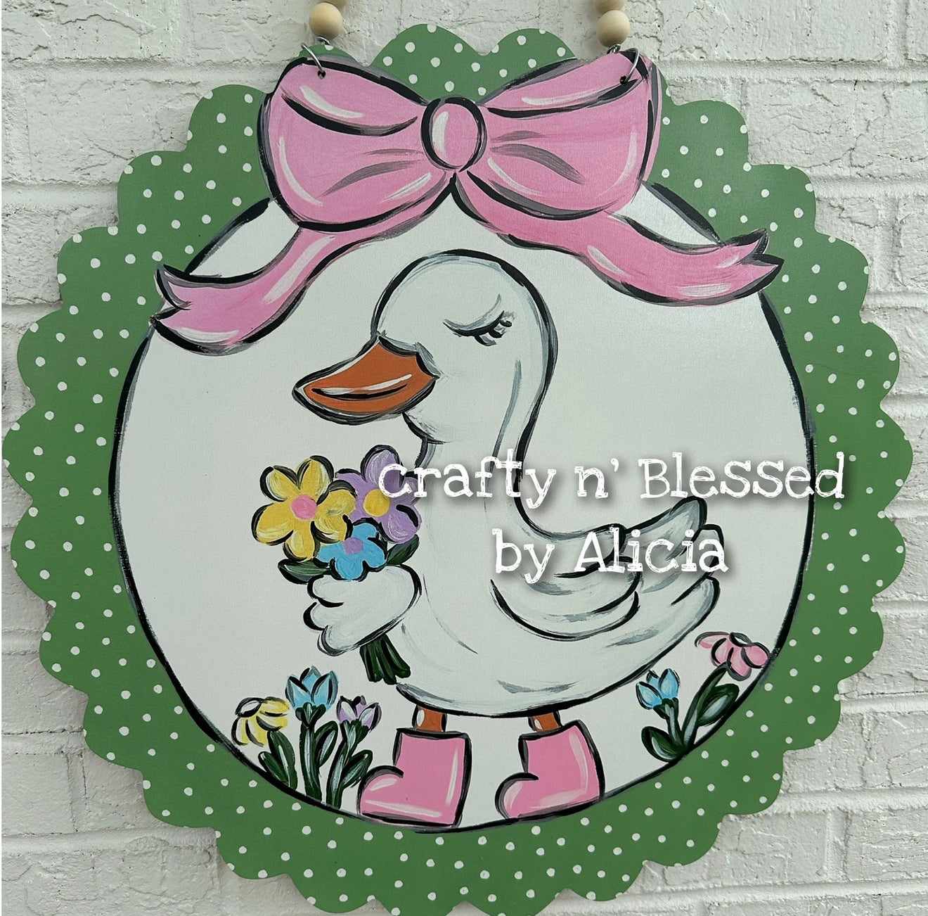 READY TO SHIP/PICKUP Scallop Edge Goose Spring Door Hanger