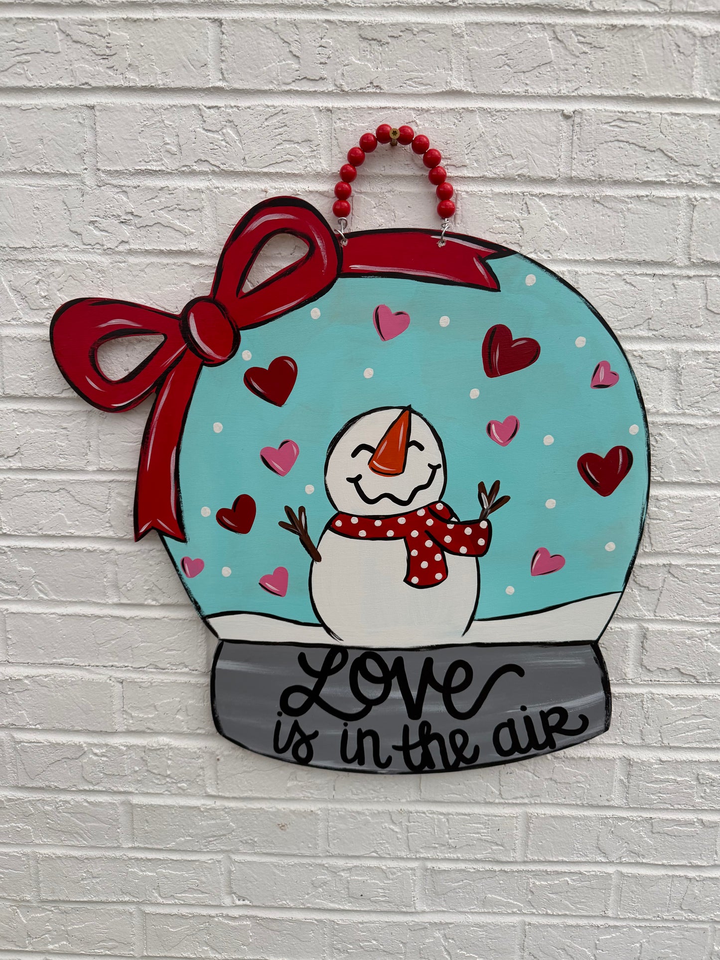 READY TO SHIP/PICKUP Love is in the Air Snowglobe Door Hanger