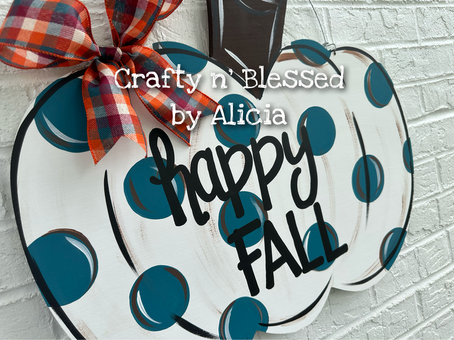 Tuscan Dotted Pumpkin Circle Door Hanger