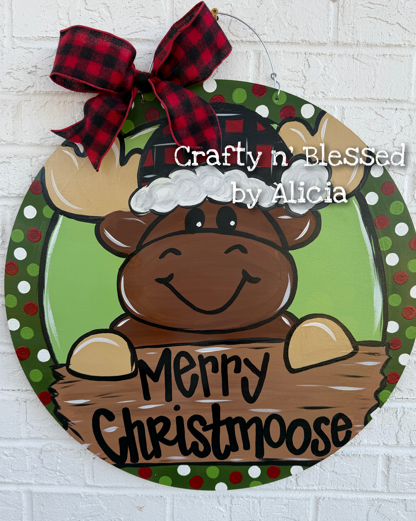 READY TO SHIP/PICKUP Christmoose Door Hanger