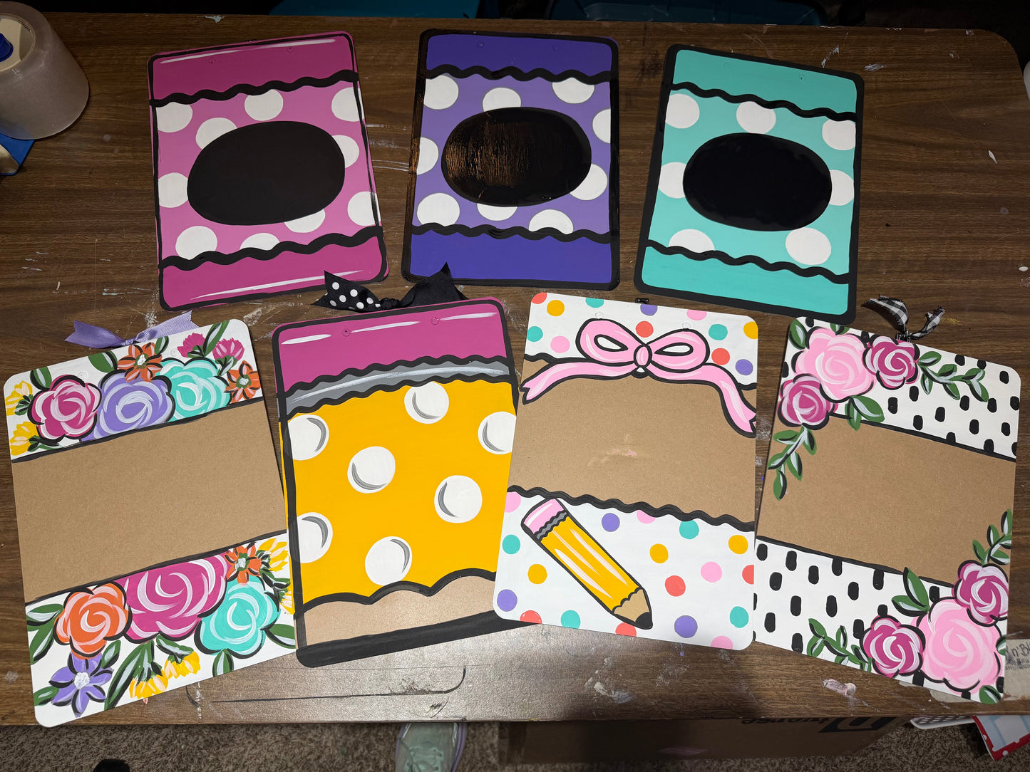 Ready to Personalize Painted Wood Clipboard