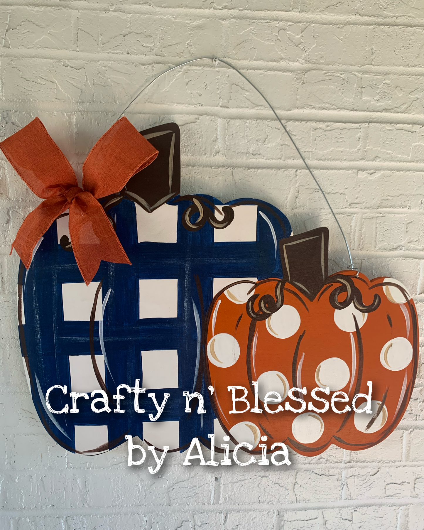 Pumpkin Pair Door Hanger