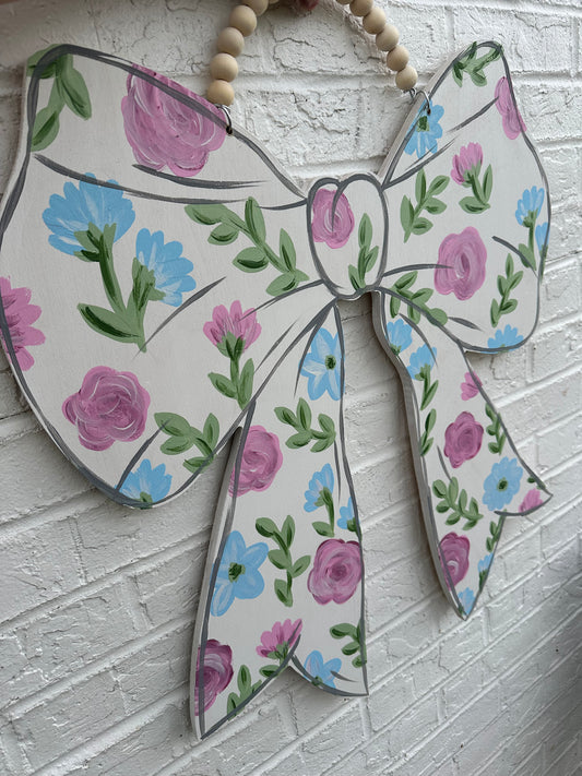 READY TO SHIP/PICKUP Floral Bow Door Hanger