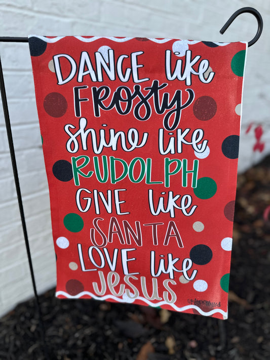 Love like Jesus Red Garden Flag