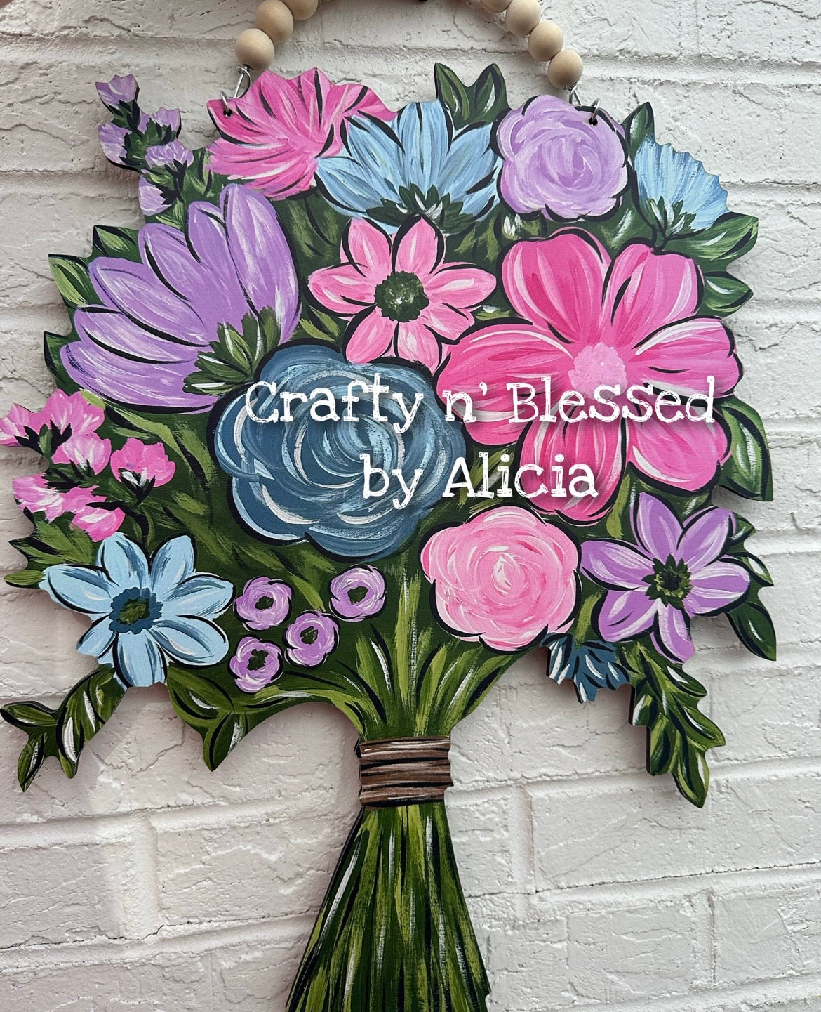 READY TO SHIP/PICKUP Floral Bouquet Door Hanger