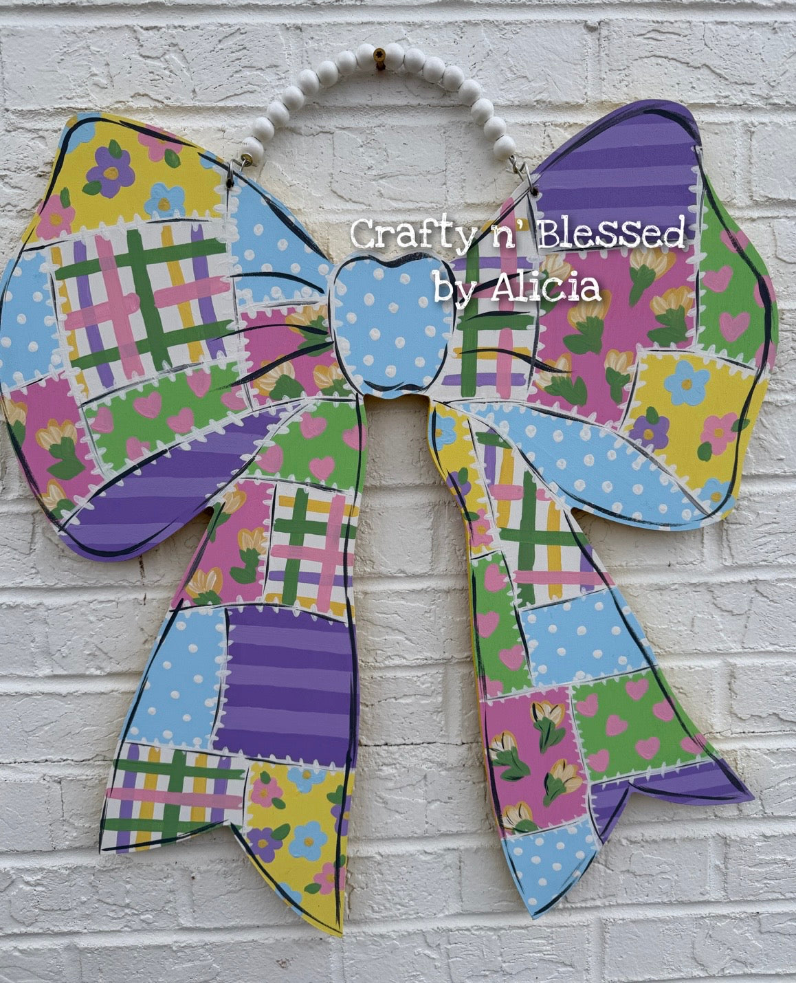 READY TO SHIP/PICKUP Quilted Bow Door Hanger
