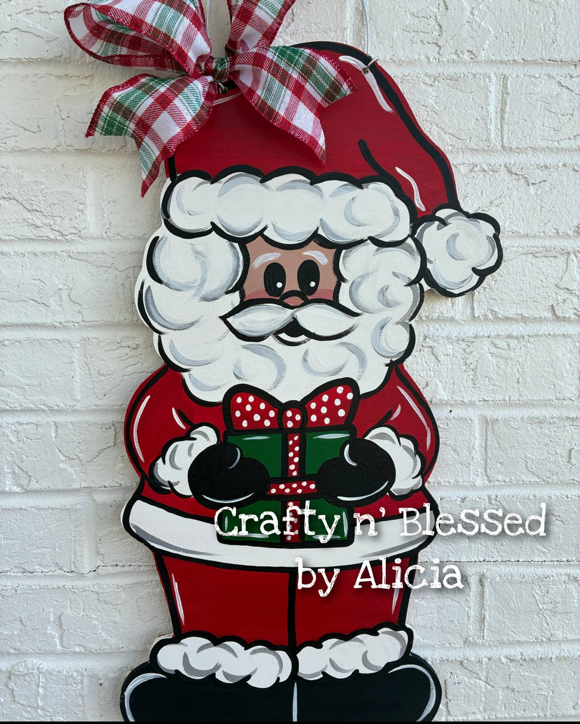 Santa with Present Door Hanger