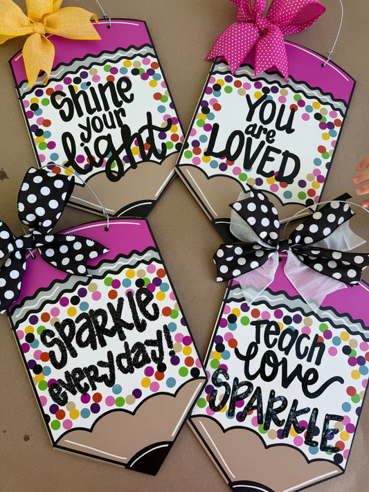 Ready to Personalize Pencil Door Hanger