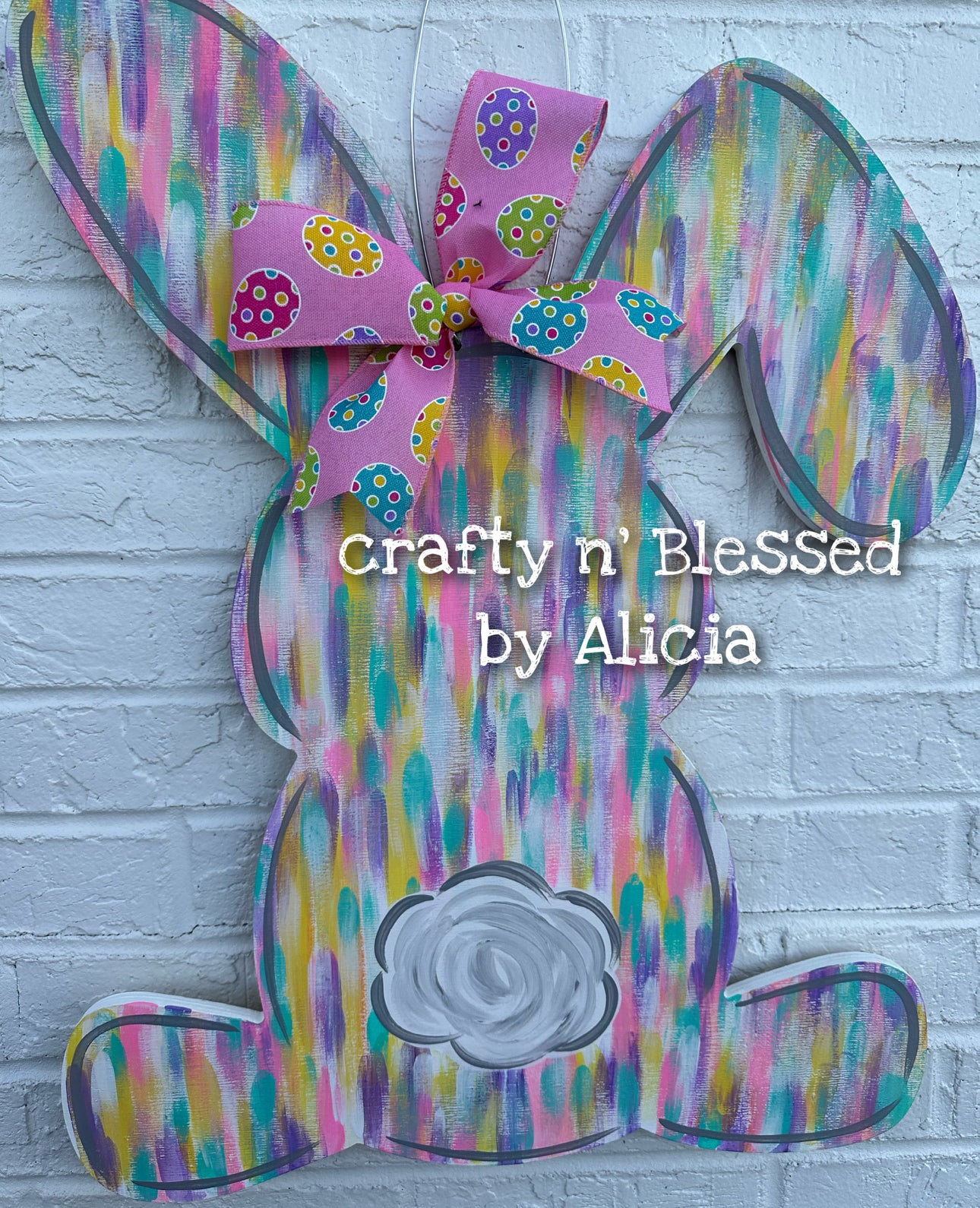 Abstract Pastel Bunny Body Door Hanger