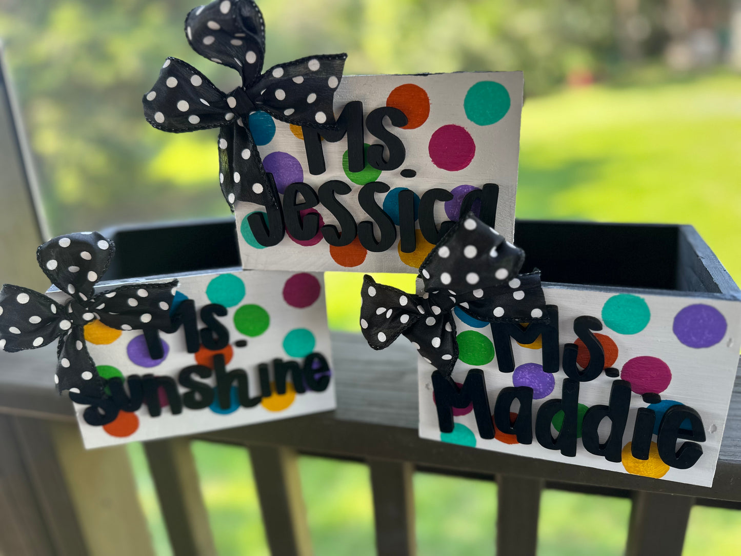 Standing Personalized Wood Pen Box
