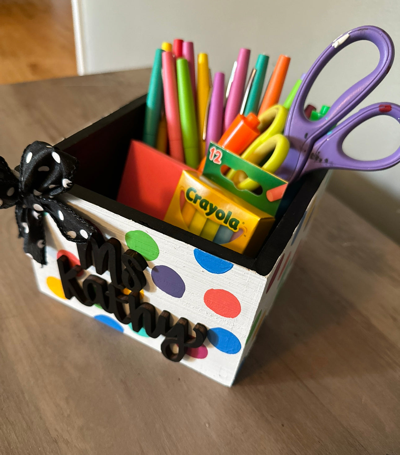Standing Personalized Wood Pen Box