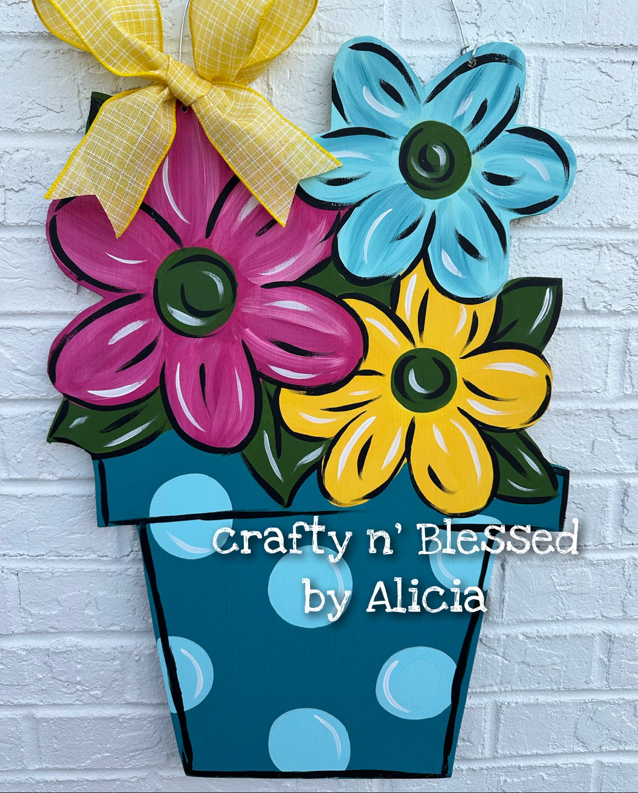 Tuscan Flower Pot Door Hanger
