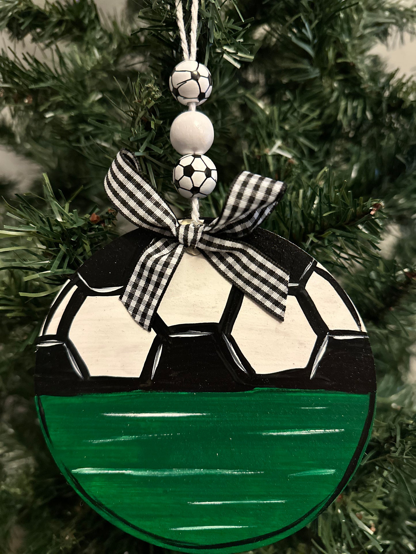 Green Soccer Circle Personalized Ornament