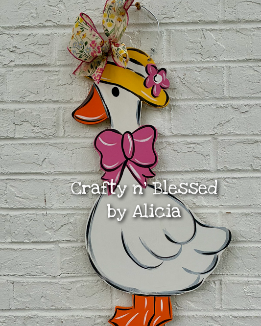 READY TO SHIP/PICKUP Lucy Goose Bow Door Hanger