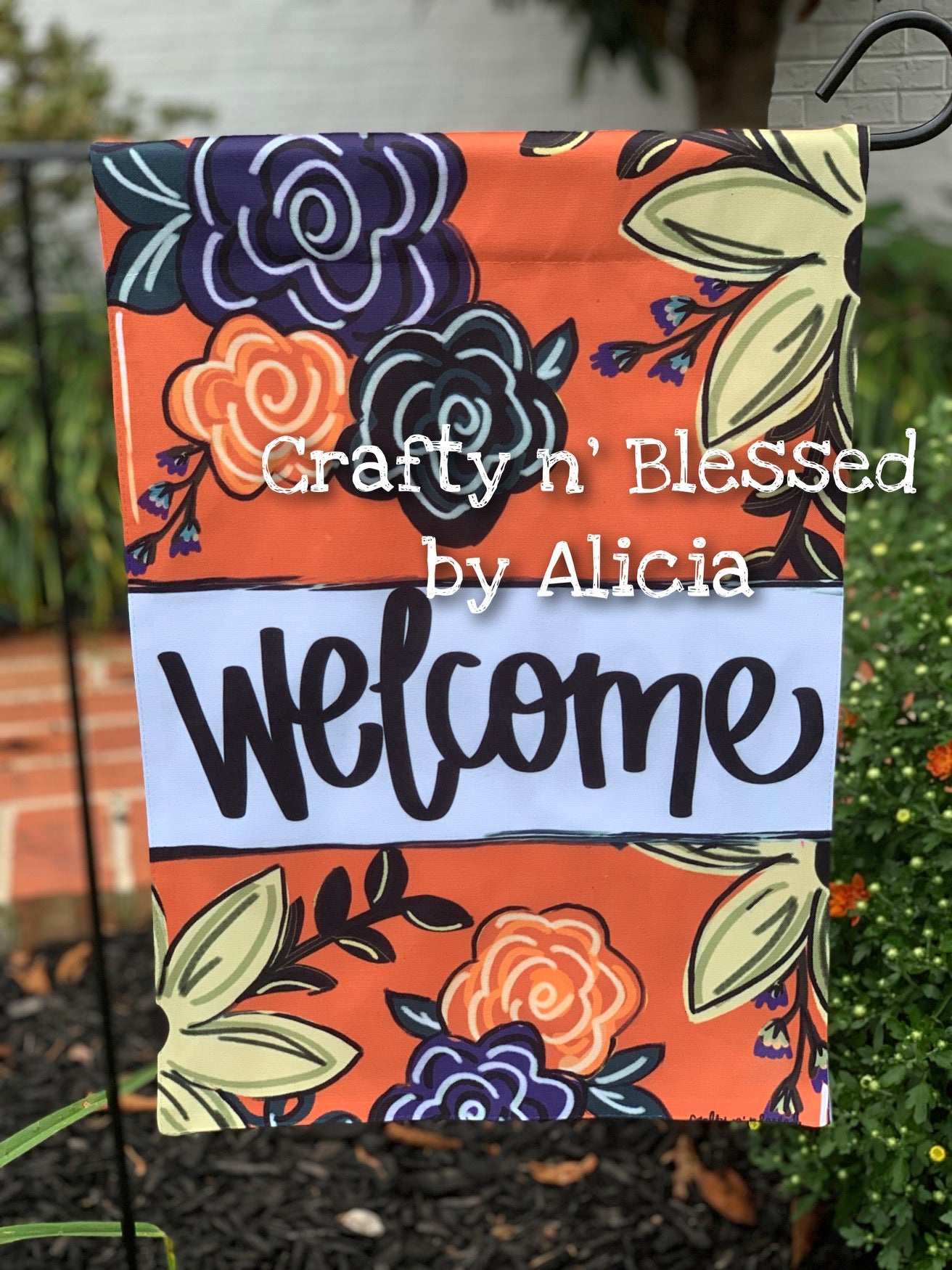 Welcome Fall Floral Garden Flag