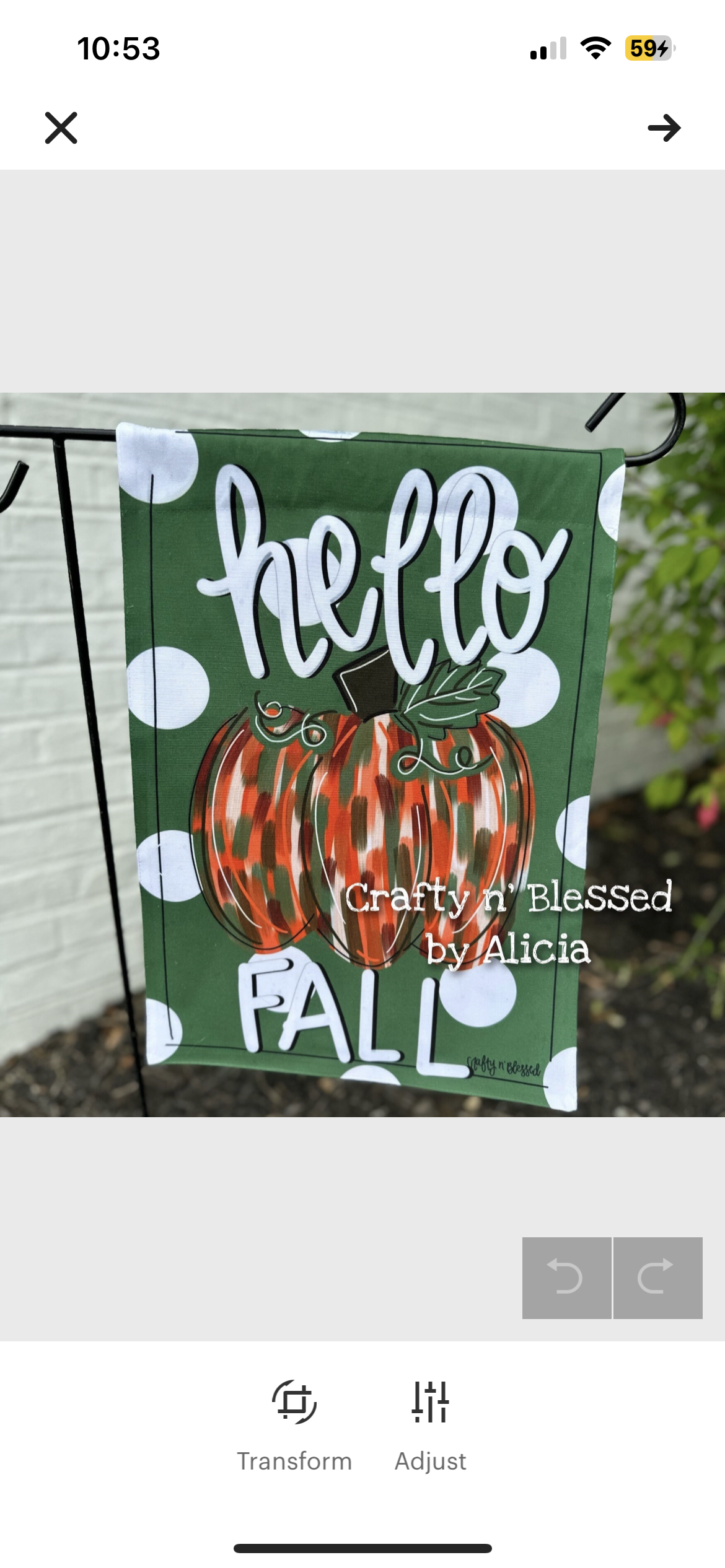Hello Fall Funky Abstract Garden Flag
