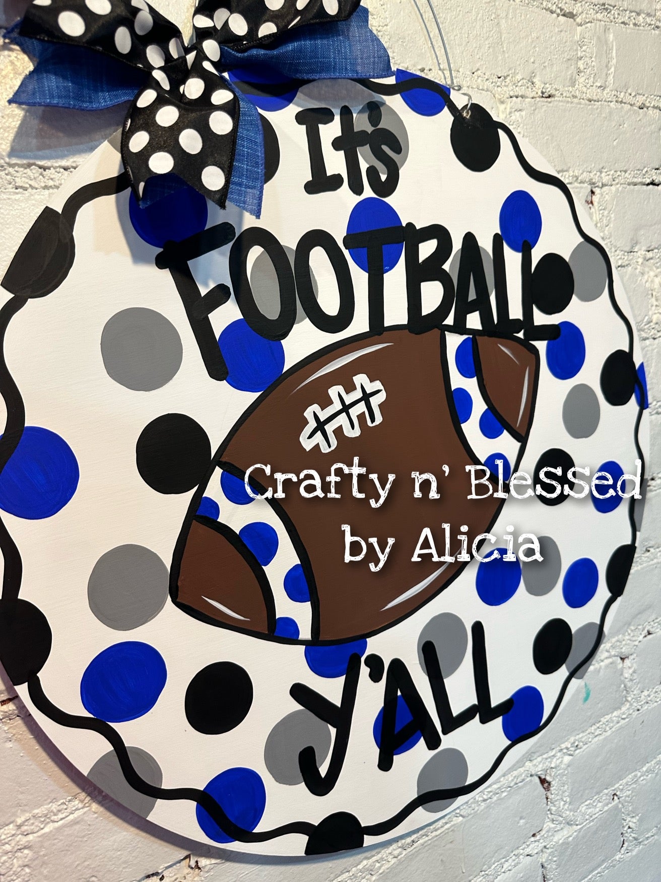 Football Dotty Circle Door Hanger