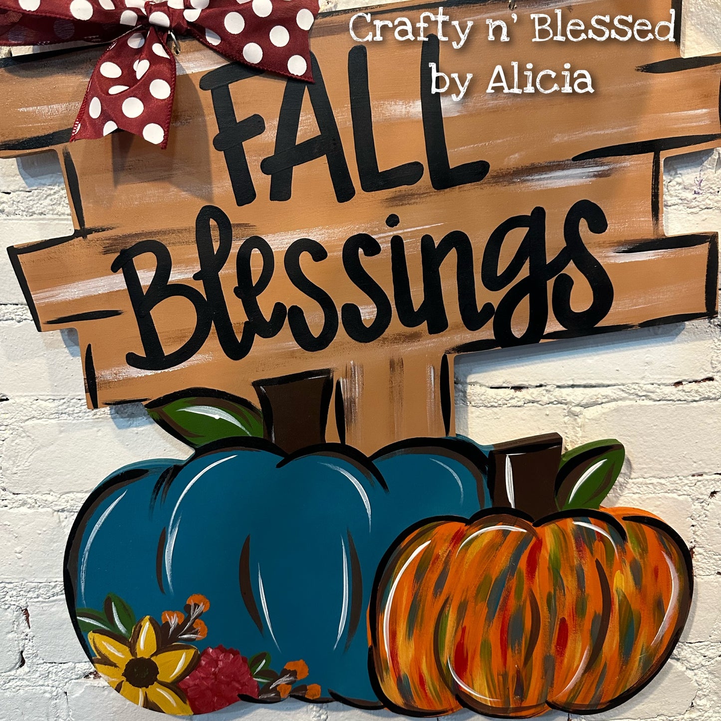 Funky Abstract Pumpkin Patch Door Hanger