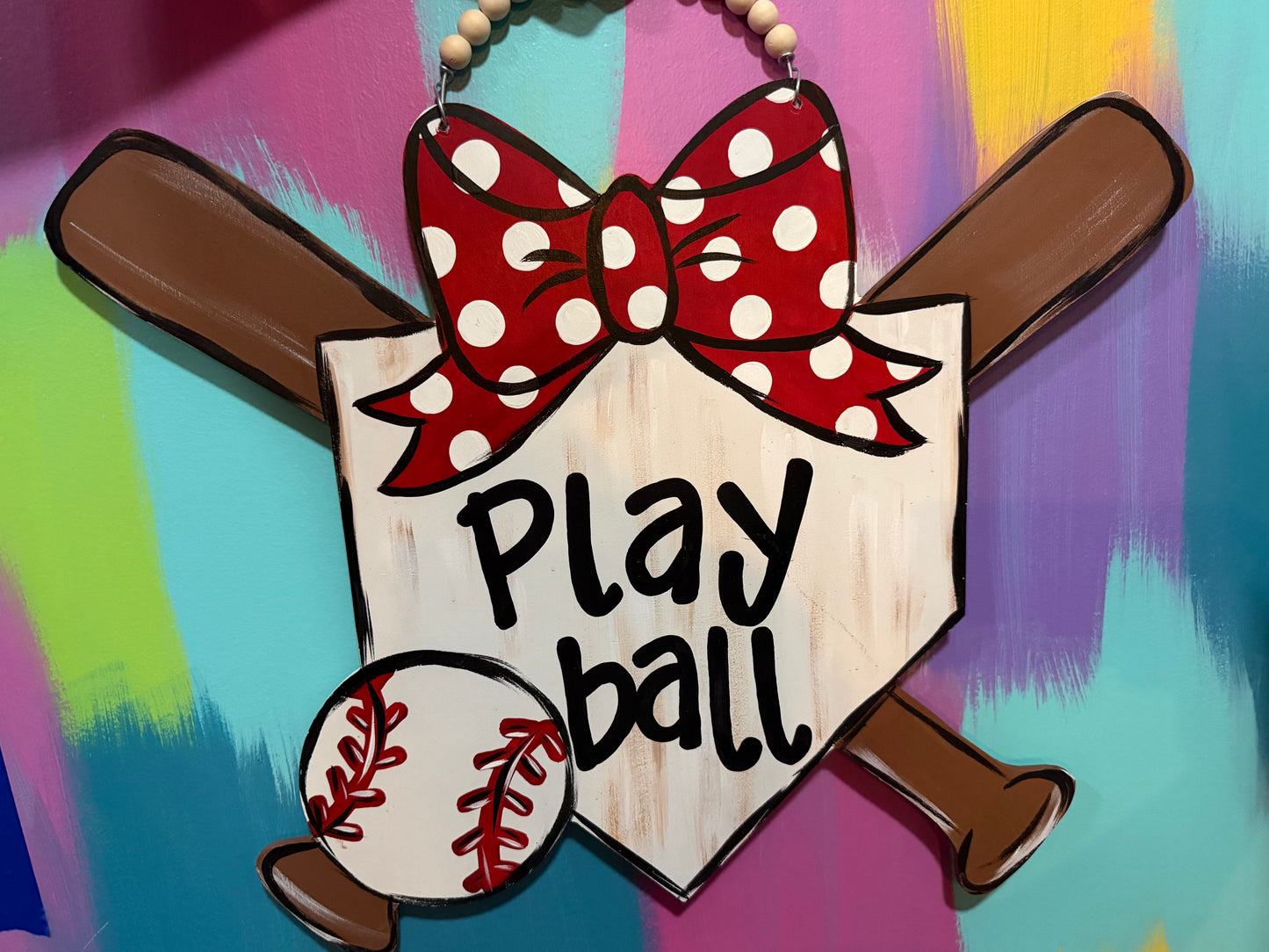 READY TO SHIP/PICKUP Play Ball Home Plate Door Hanger