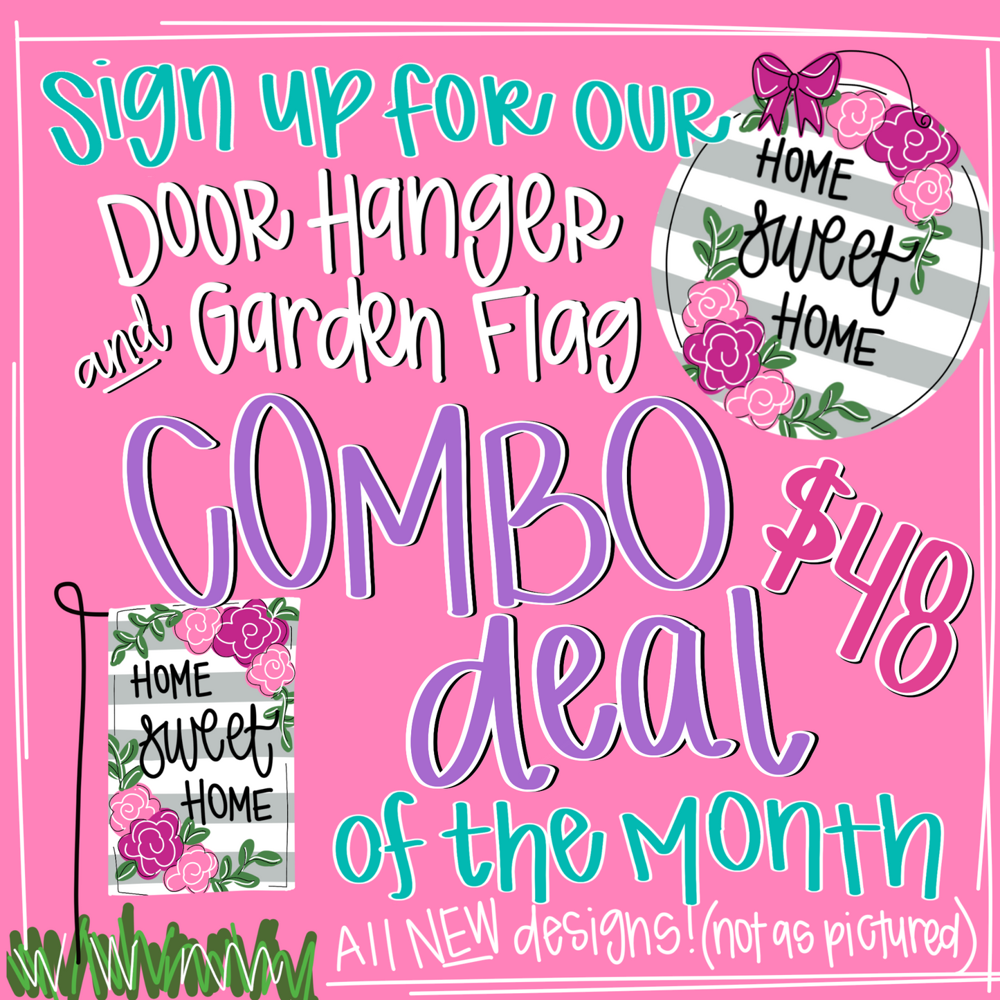 Combo Door Hanger & Garden Flag of The Month