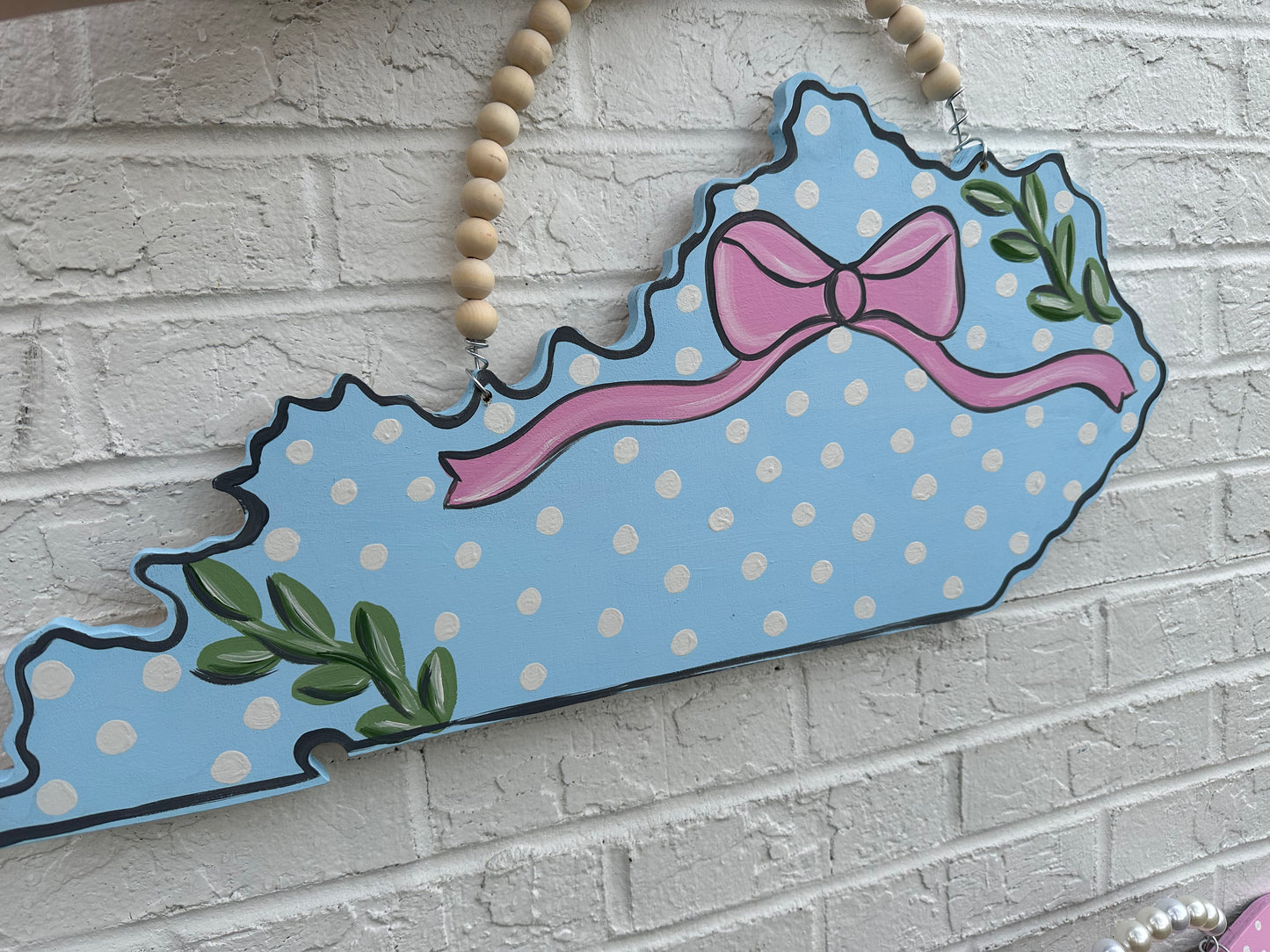Cutesy Bow Kentucky Door Hanger
