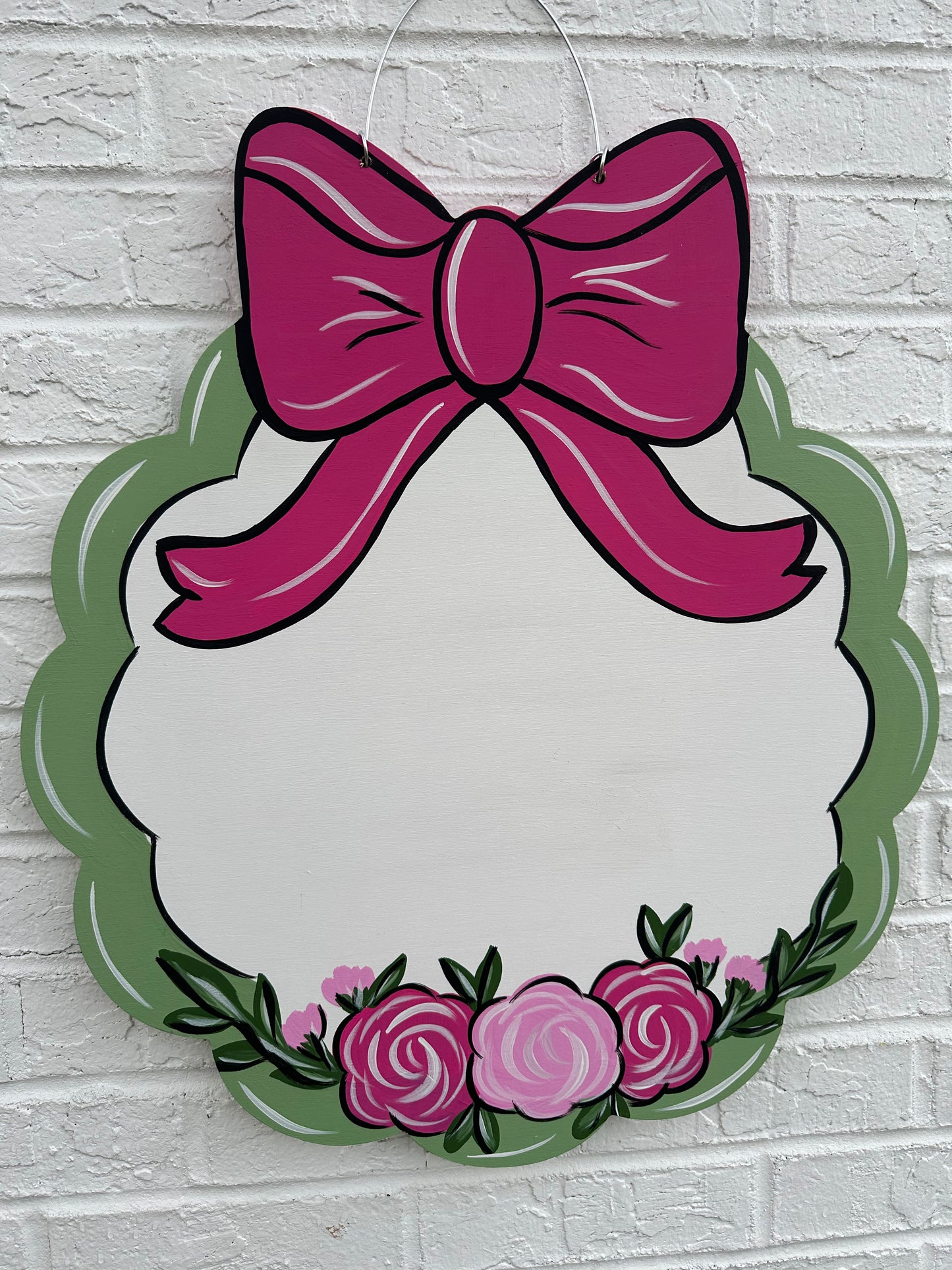 Scallop Circle Floral Door Hanger