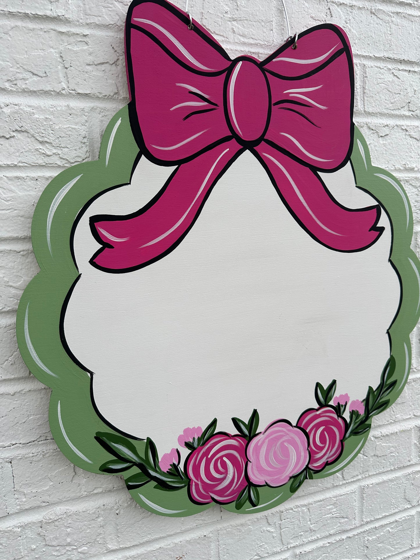 Scallop Circle Floral Door Hanger