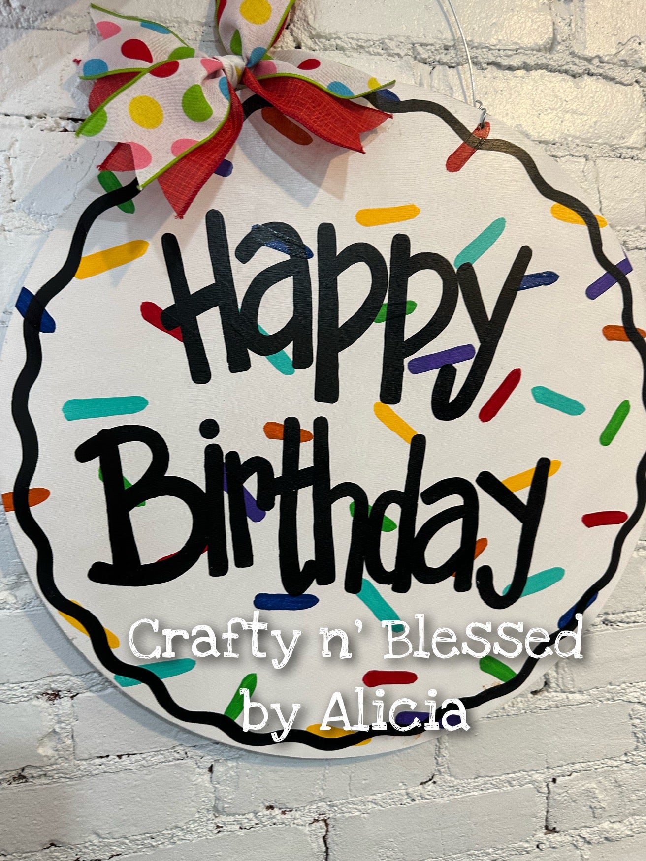 Happy Birthday Confetti Door Hanger