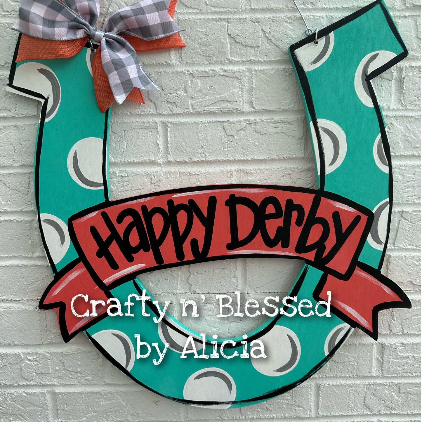 Horseshoe with Ribbon Door Hanger