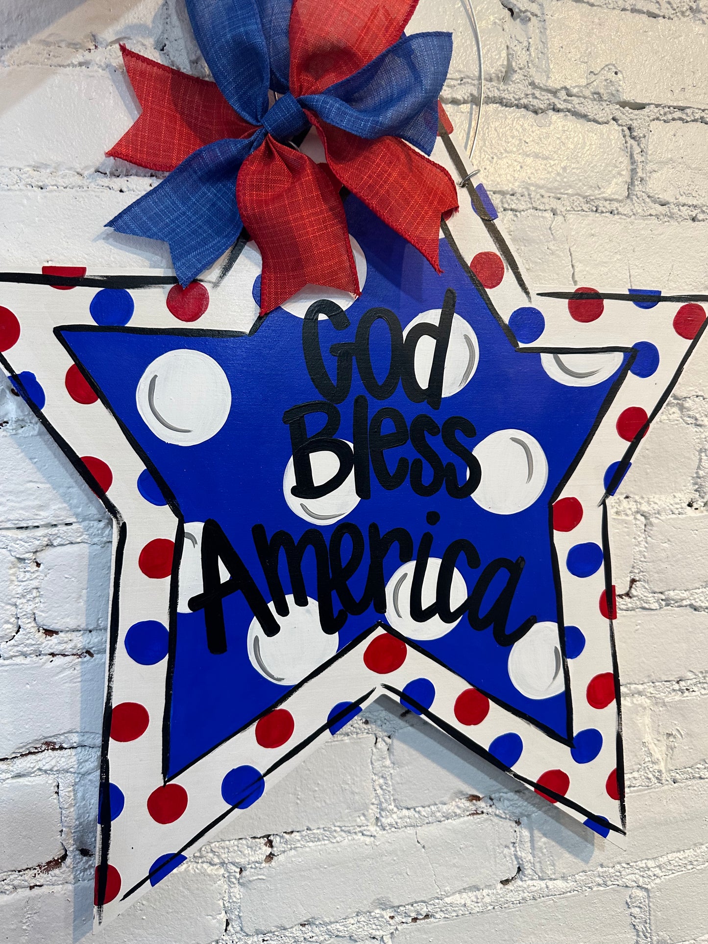READY to Pickup/Ship God Bless America Star Door Hanger