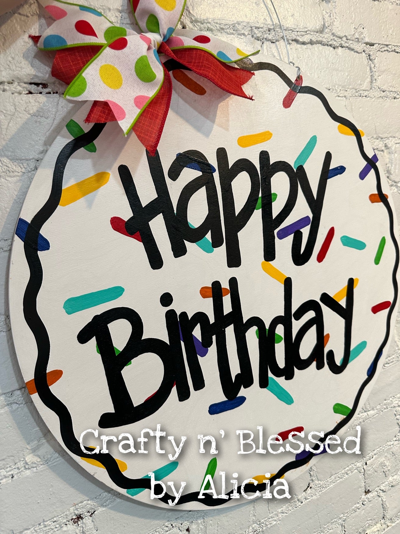 Happy Birthday Confetti Door Hanger