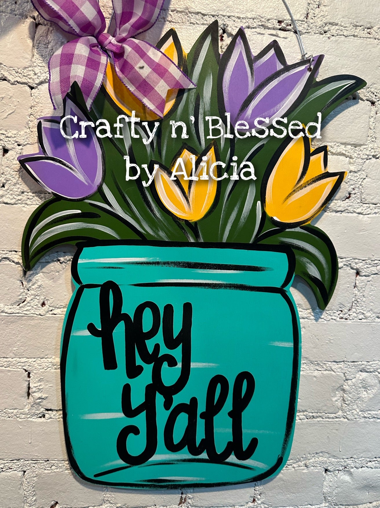 Key West Tulip Jar Door Hanger