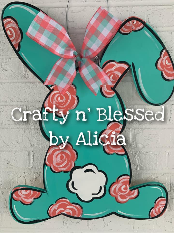 Floral Bunny Door Hanger
