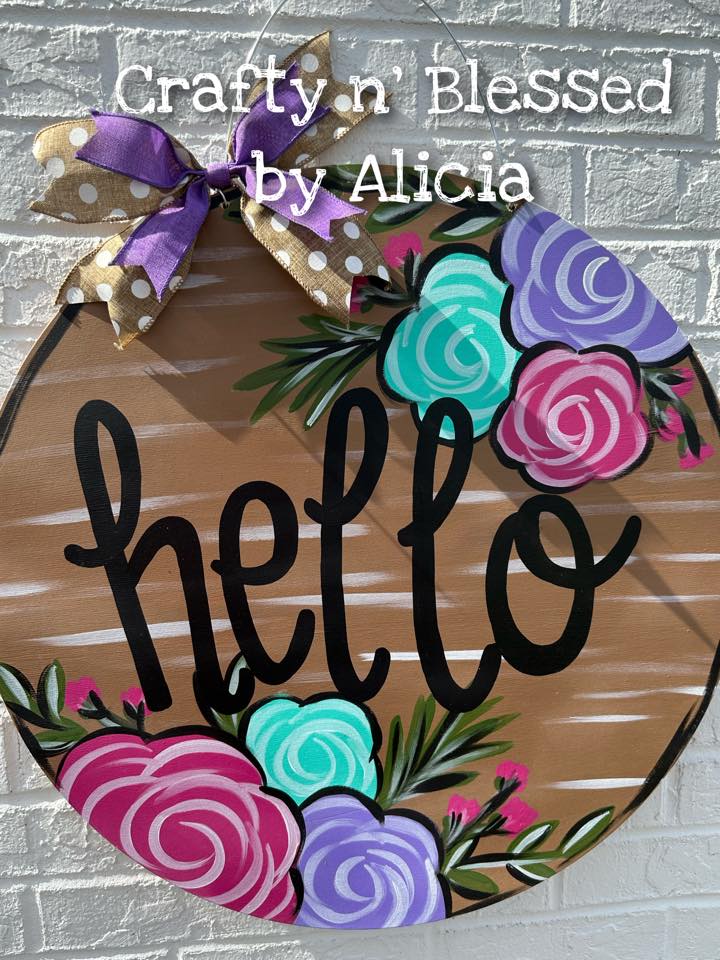 Territorial Floral Print Door Hanger