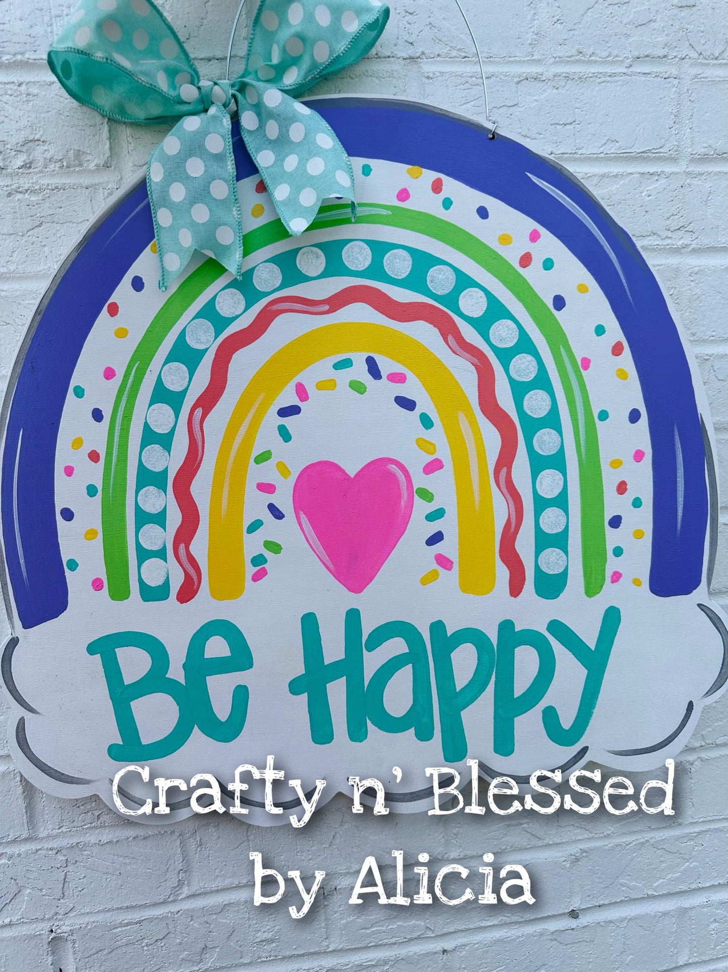 Pastel Rounded Rainbow Door Hanger