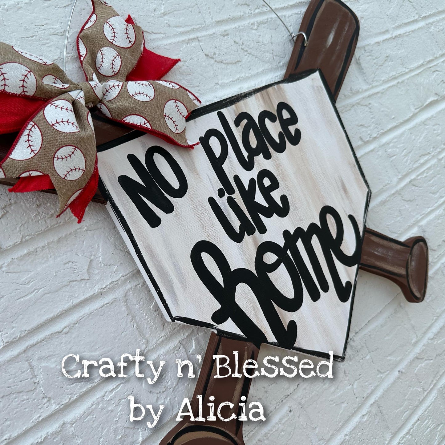 Home Plate and Bats Door Hanger