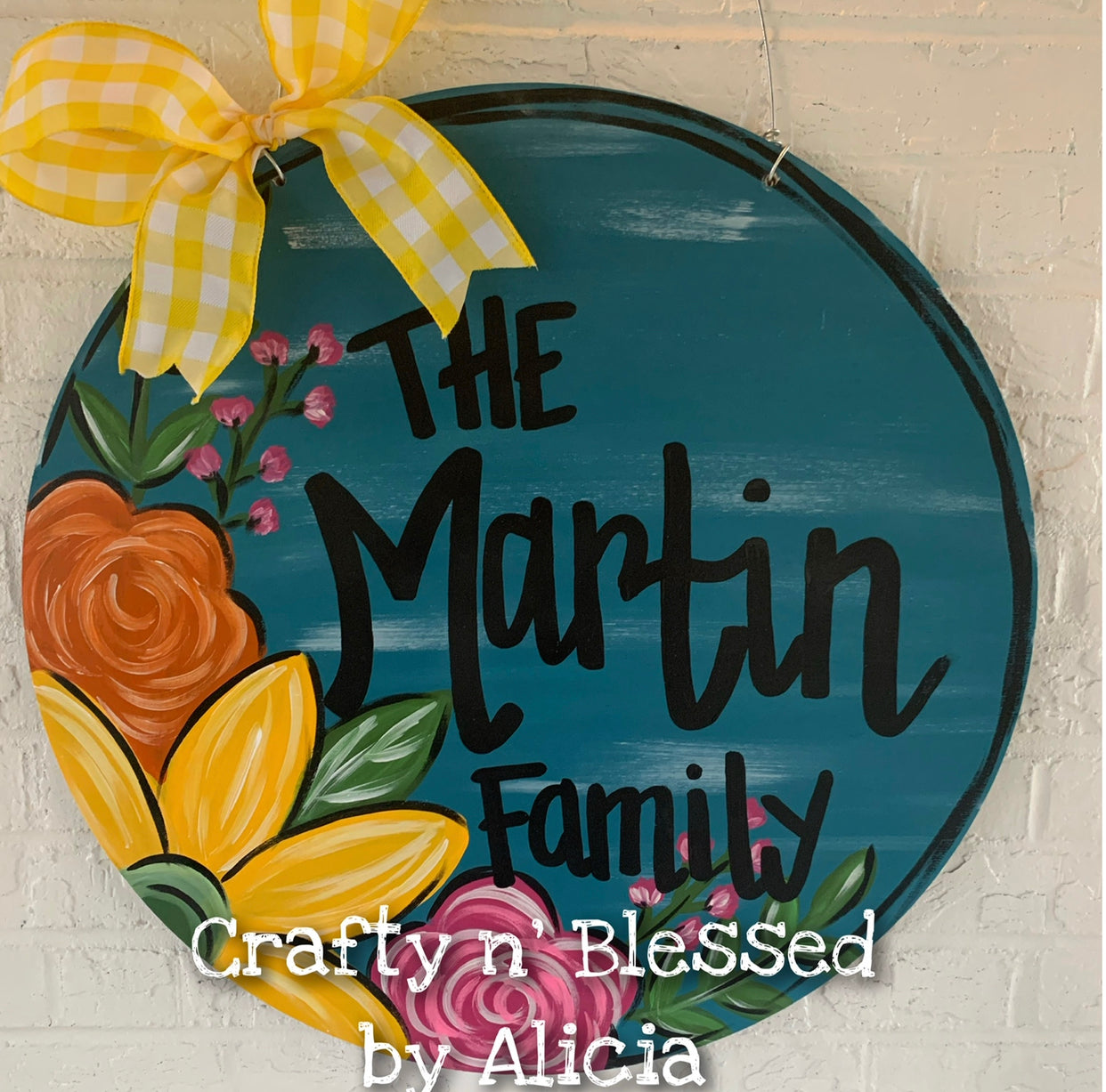 Tuscan Spring Floral Door Hanger