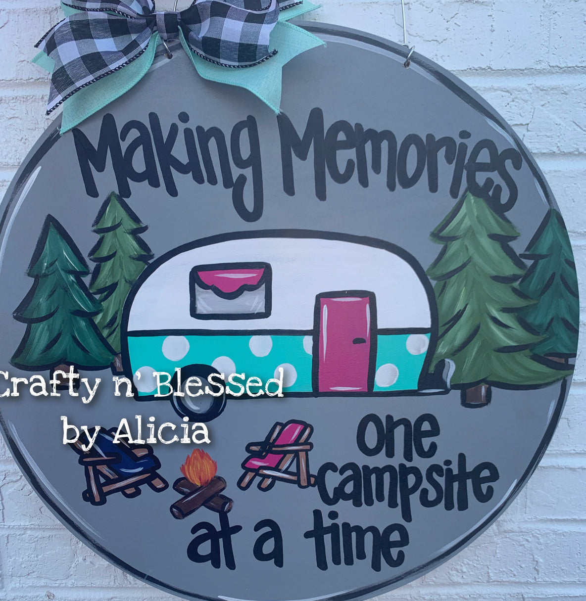 Camping Memories Round Door Hanger