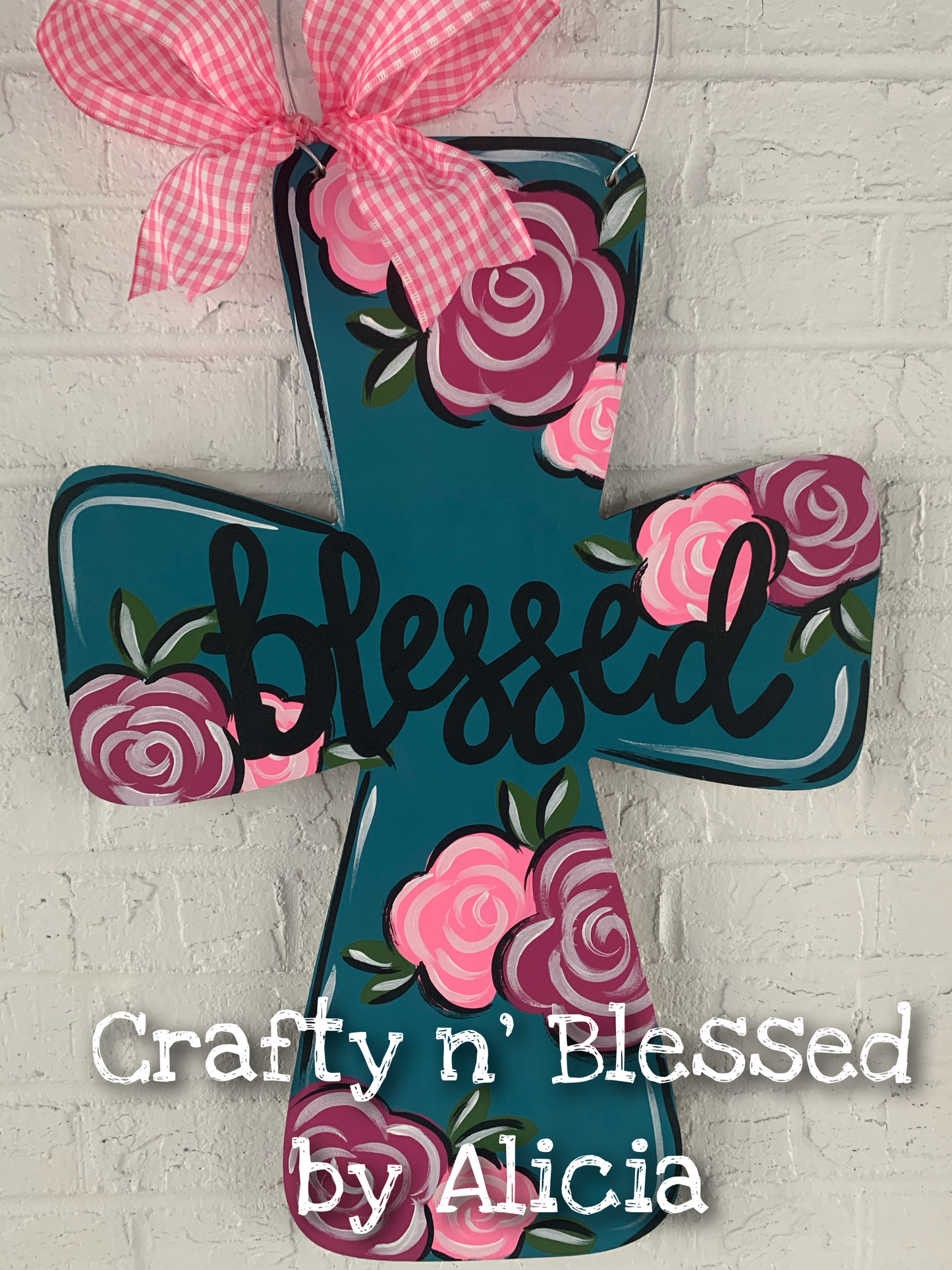Tuscan Floral Cross Door Hanger